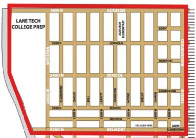 Boundaries map of Roscoe Village
